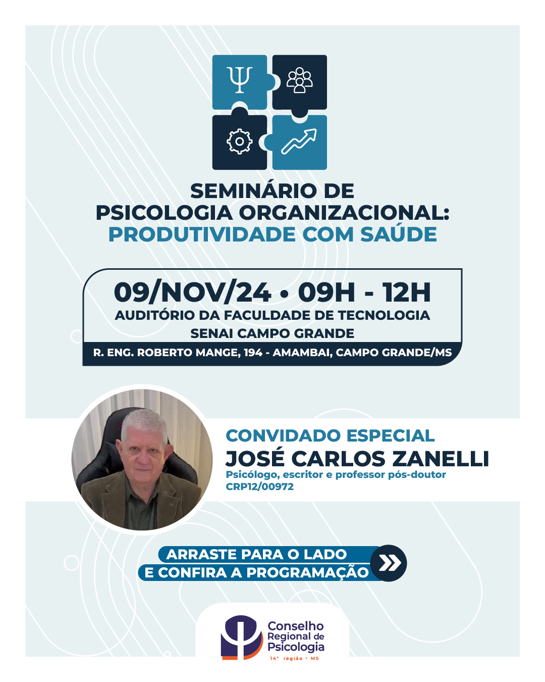 Leia mais sobre o artigo Participe do nosso Seminário de Psicologia Organizacional: Produtividade com Saúde!