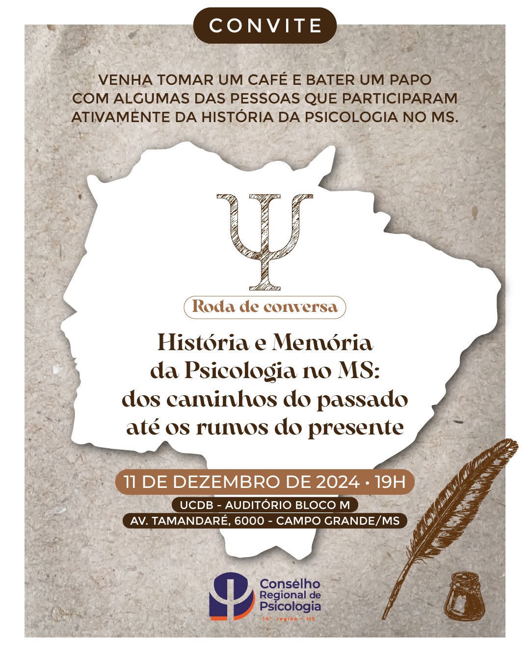 Leia mais sobre o artigo Evento Roda de Conversa – História e Memória da Psicologia no MS: dos caminhos do passado até os rumos do presente