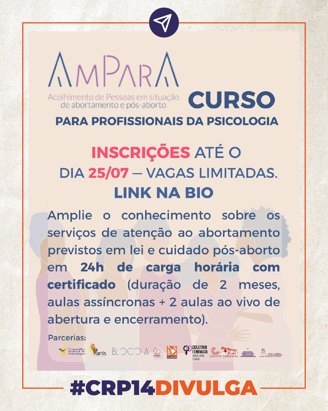 Leia mais sobre o artigo Estão abertas as inscrições para o curso AMPARA – Acolhimento de Pessoas em Situação de Abortamento e Pós-Abortamento