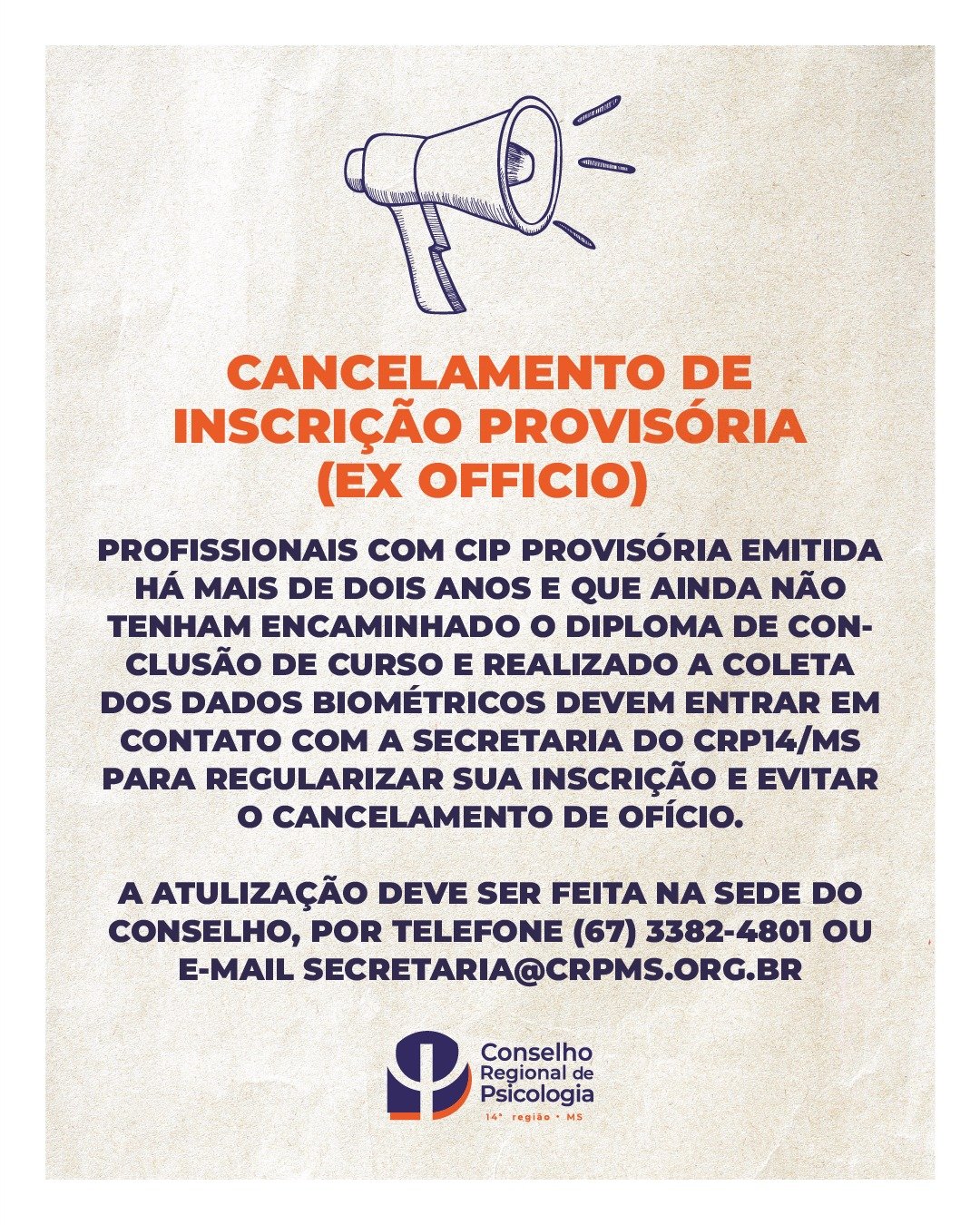 Leia mais sobre o artigo Cancelamento de Inscrição Provisória (Ex officio) – Novembro de 2025